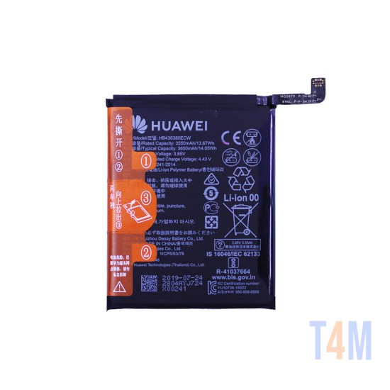 Bateria HB436380ECW para Huawei P30 3650mAh